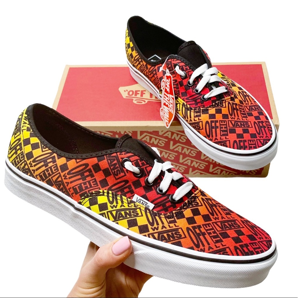 Vans Logo Flame Authentic Classic Skate Shoes